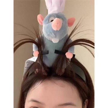 小紅書同款料理鼠王發箍化妝洗臉發箍發夾子碎發整理神器搞怪頭箍