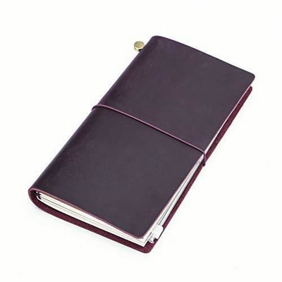 Collasaro レザーノート 本革 手帳 日記帳 レギュラーサイズ (パープル)