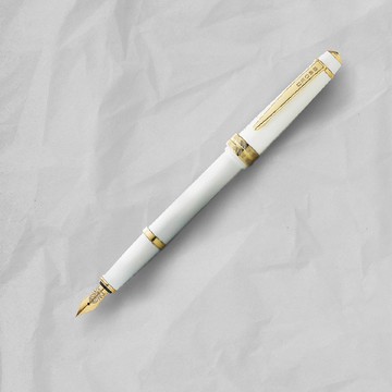 【CROSS】 Bailey Light貝禮輕盈系列金夾亮白鋼筆-F尖 免費刻字