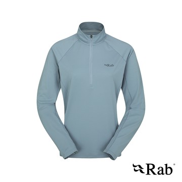 【英國 RAB】Sonic LS Zip Wmns 長袖透氣拉鍊排汗衣 女款 堡壘灰 #QBL04
