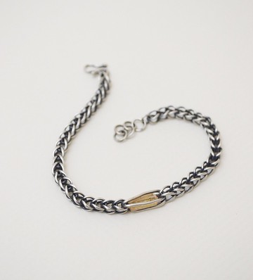 原石系列-黃色拓帕石‧1‧硫化染黑純銀手鍊