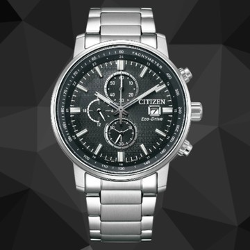 CITIZEN星辰錶 CHRONOGRAPH CA0840-87E 亞洲限定情人節推薦款光動能時尚腕錶 銀 43mm