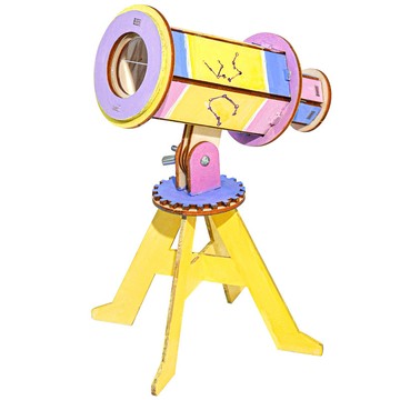 「藍象科學小實驗」科技小製作天文望遠鏡diy模型兒童手工拼裝教具材料物理實驗