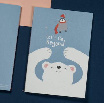 懷特熊系列療癒筆記本-我們一起飛高高