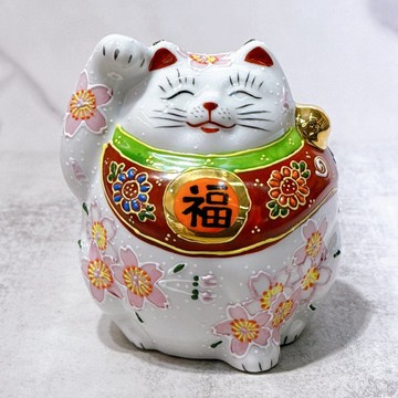 【櫻福盛彩】日本九谷燒招財貓 | 櫻盛 4號