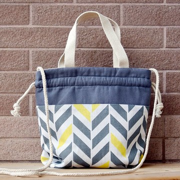 三合一肩背/斜背/手提束口水桶包 ~ 幾何圖案(A70) RS