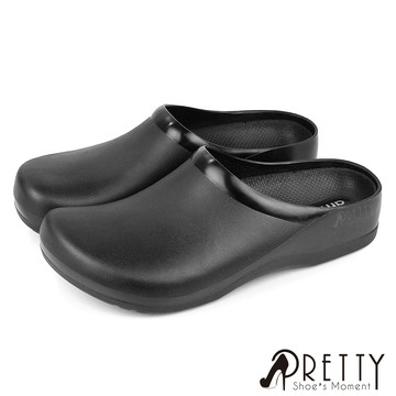 【Pretty】男女 女大尺碼 廚師鞋 防水鞋 工作鞋 園藝鞋 荷蘭鞋 護趾 輕量 台灣製N-01569