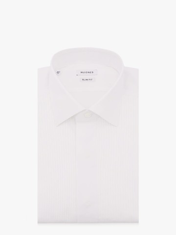 Slim fit cotton shirt with plastron - NUGNES 1920 - gender_Man