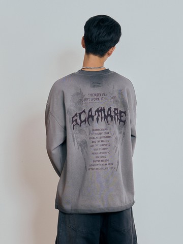 歌德英文貼布翅膀背圖大學T