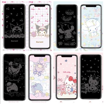 蘋果16鋼化膜iPhone16Pro15ProMax全屏13卡通息影膜12mini貼膜磨紗15plus有圖案鋼化膜11/12有圖案的膜