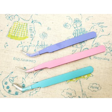 {布布村}馬卡龍鑷子 美甲鑽貼紙夾子 不銹夾子 鑷子