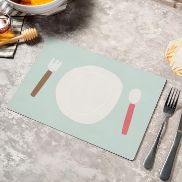防水防油隔熱皮革餐墊  享時光 藍綠色  30 x 45cm  1個