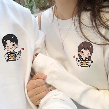 不一樣的情侶裝秋冬新款超火小眾設計高級感簡約百搭圓領情侶衛衣