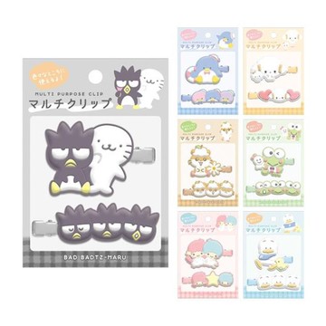 小禮堂 Sanrio 三麗鷗 造型髮夾兩入組 (夥伴款) 酷企鵝 大眼蛙 山姆企鵝 雙子星