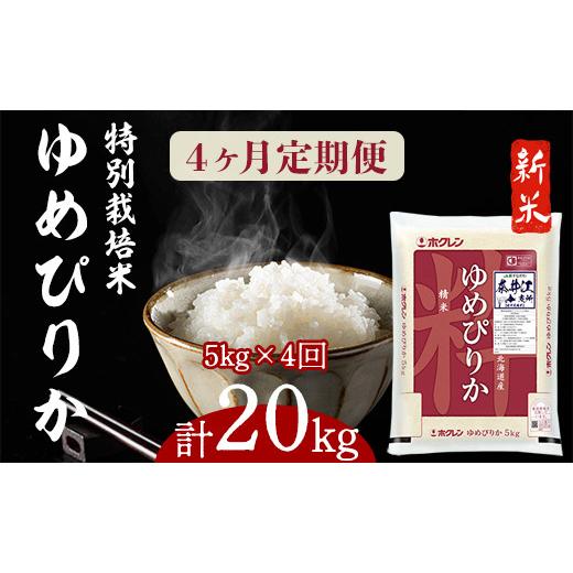 ふるさと納税 北海道 奈井江町 日経トレンディ「米のヒット甲子園」大賞受賞『特栽米ゆめぴりか5kg』定期便！毎月1回・計4回お届け