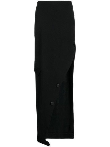 Monse - high-waisted cotton skirt - women - Wool/Polyester - 0 - Black