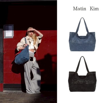 【MATIN KIM】LOGO水洗丹寧托特包 韓星同款 官方直營