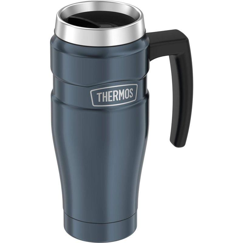 Thermos ステンレスキング 16オンス ハンドル付きトラベルマグ スレート