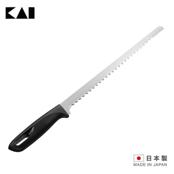 asdfkitty*日本製 貝印 黑柄蛋糕刀-薄長刃切刀-切面乾淨漂亮-不掉屑-刃長27.5公分-切蛋糕.麵包.派餅