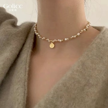 【Gulicc】古莉可 項鍊 歐美典雅纏繞珍珠女王鎖骨鍊