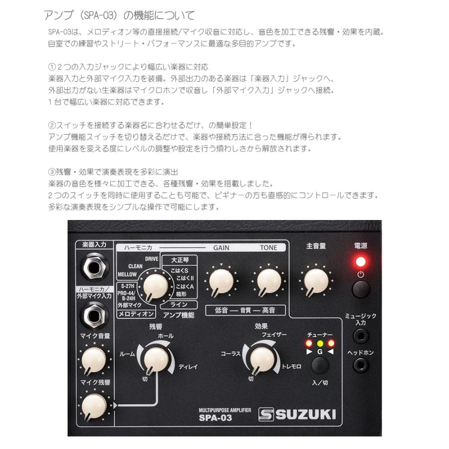 スズキ エレアコ鍵盤ハーモニカ HAMMOND PRO-44Hv2 ストラップ ケーブル アンプ付 SUZUKI