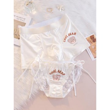 2025新款情侶內褲一男一女性感純欲風可愛卡通蕾絲夫妻內衣套裝