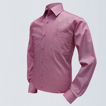 Pierre Cardin 男襯衫 商務條紋長袖襯衫_深粉條(S1991-74)