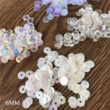 DIY手縫亮片6MM魚鱗片婚紗輔料飾品配件特亮手工舞蹈服珠片30克