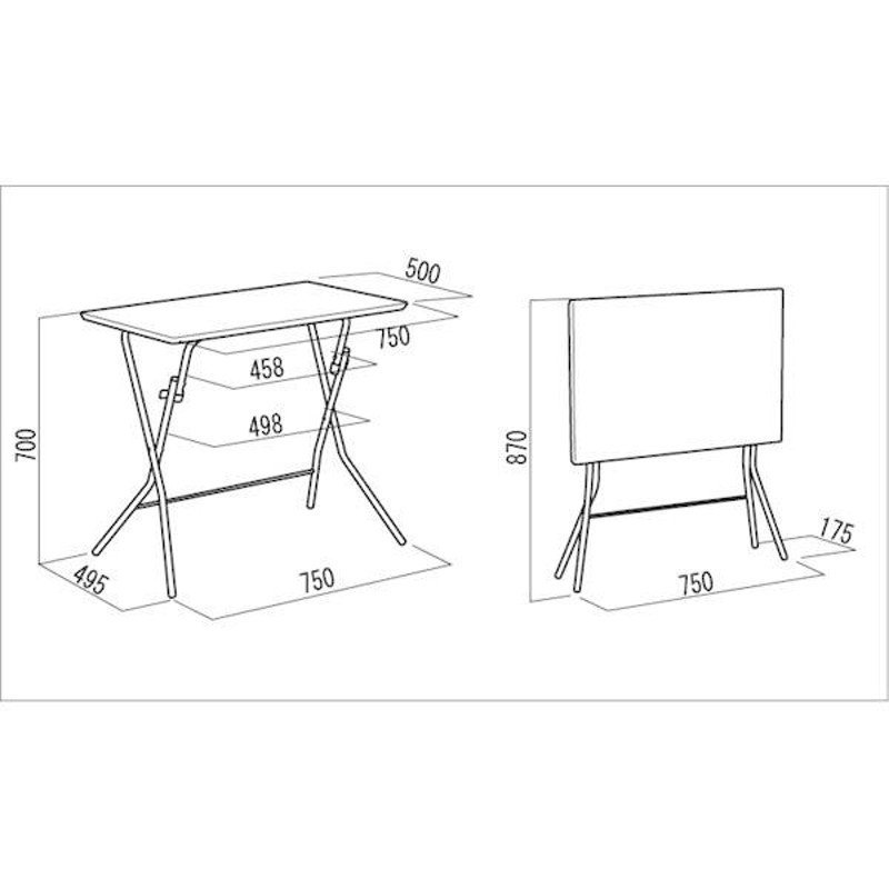 折りたたみテーブル 〔幅75cm ダークブラウン×シルバー〕 日本製 木製
