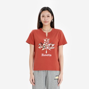 Roots女裝- ROOTS MAPLE LEAF 短袖上衣 (峽谷紅)