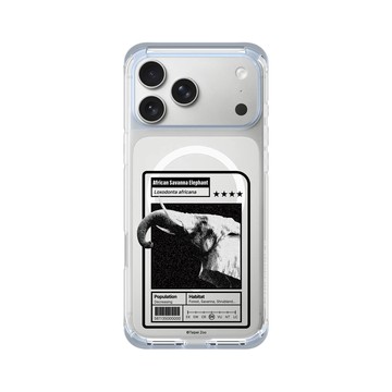 iPhone 17 Pro Max ClearX (MagSafe 兼容) 冰透藍 - RHINOSHIELD X Taipei Zoo - 非洲象：限量卡牌