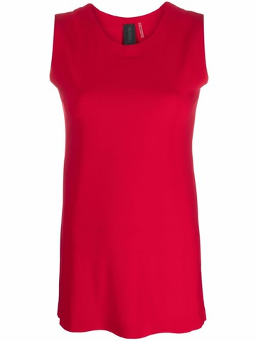 Norma Kamali - round neck tank top - women - Polyester/Spandex/Elastane - S - Red