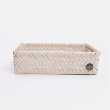 Handed By Fit編織方形分隔籃M 香檳白