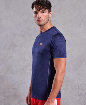 Superdry Men's Men's Active Training Short Sleeve T-Shirt Navy / Dark Navy Space Dye - Size: S