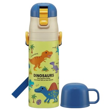 Skater 不鏽鋼超輕量水壺  Dinosaurs 藍色 + 黃色  1個