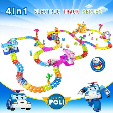 *四款一組*POLI 救援小英雄 4合1電動軌道式主題遊樂場 兒童玩具 波力 羅伊 安寶 唐普