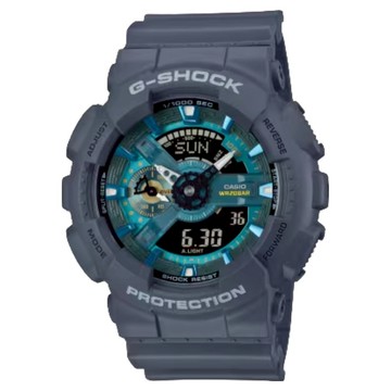 CASIO 卡西歐 綠洲湖泊運動雙顯錶 GA-110AS-2A  灰色