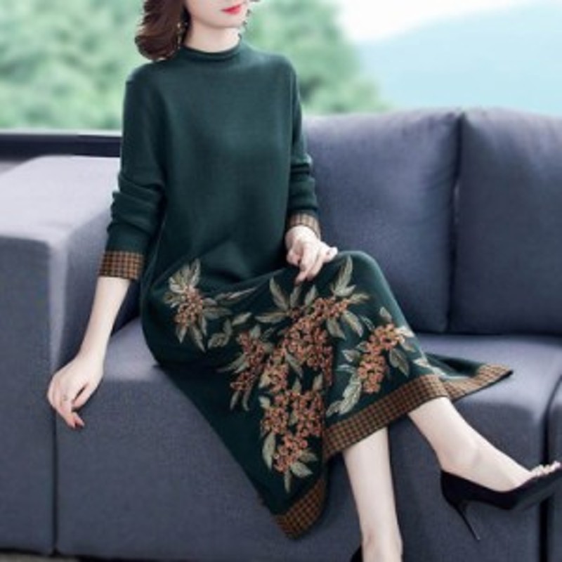 ニットワンピース レディース 秋 冬 40代 50代 きれいめ 長袖ワンピース カットソー ニットセーター 上品 大きいサイズ パーティードレス 通販 Lineポイント最大1 0 Get Lineショッピング