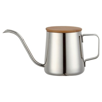 小麥購物 竹蓋咖啡壺 L222 350ml  18.6 x 9.1cm  金屬色