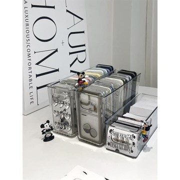 透明手機殼收納盒桌面亞克力盒子文具整理宿舍小面膜化妝品收納筐