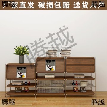 落地置物收納柜中古風家具掃地機器人置物架客廳矮柜雜志柜陳列柜