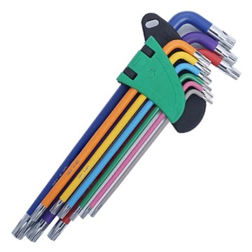 Dr.Tools 多功能工業級鉻釩鋼彩色星型扳手9件組  扳手 六角款 M 9支  1組