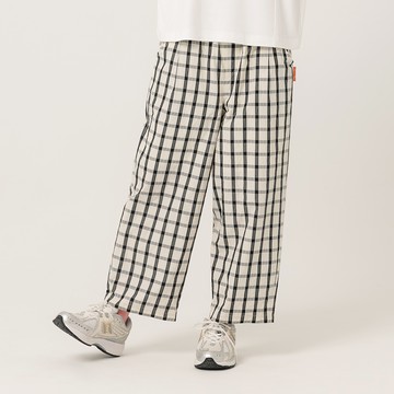 a la sha miao標格紋繭型九分褲