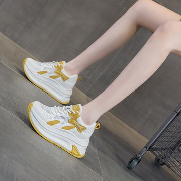 小個子厚底增高阿甘鞋女2025新款小白鞋休閑時尚百搭透氣運動女鞋