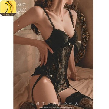 性感睡衣 媚惑 S-XL 鋼圈 聚攏 馬甲 蝴蝶結 吊襪帶 性感 蕾絲 網紗 馬甲