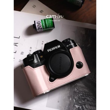 camin swift真皮手工富士x-t50 x-t30x-m5相機手柄保護套底座配件