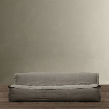 公司貨 免運 北歐日式無扶手懶人極簡羽絨雙三人科技布服裝店民宿酒店布藝沙發45S 快速出貨