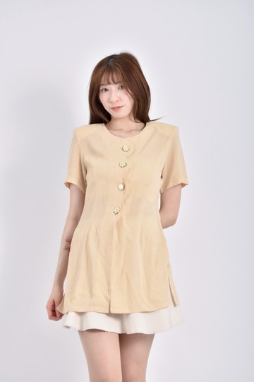 加購優惠(S) lisa雪紡黃色短袖上衣