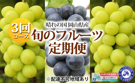 フルーツ 定期便 2024年 先行予約 晴れの国 岡山県産 旬のフルーツ定期便 3回コース 葡萄 ぶどう 岡山県産 国産 セット ギフト