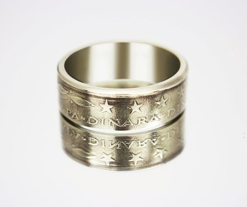 南斯拉夫硬幣戒指 10 第納爾 1976-1981 硬幣戒指男士硬幣戒指禮物